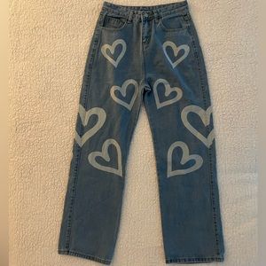 Amazon: MASZONE Y2K Fashion- for women high waisted wide leg heart print pants